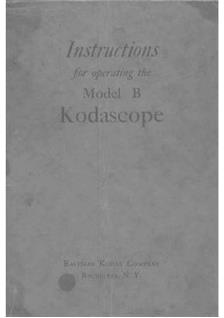 Kodak Kodascope B manual. Camera Instructions.